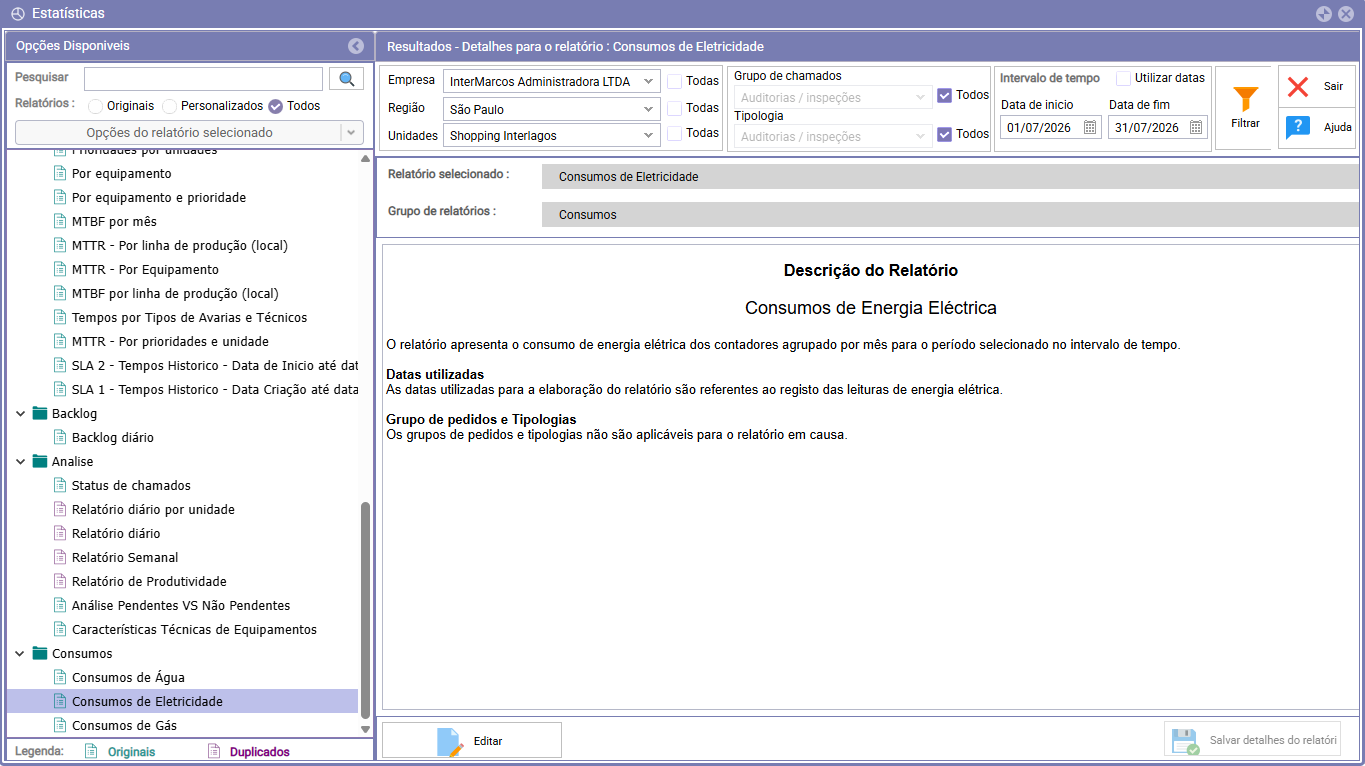 Pantalla de gestión de órdenes y planificación de mantenimiento